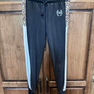 PINK Leopard Colorblock Joggers XS‎ - Black/Gray/Animal Print